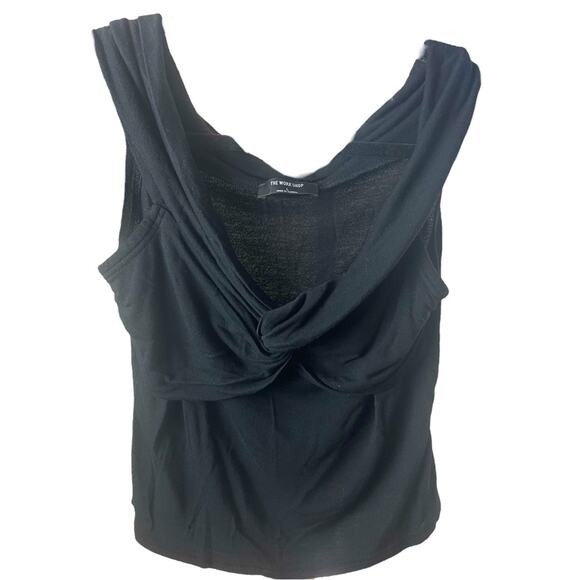 The Work Shop Off Shoulder Deep-V Twist Top, Black, Date, Cocktails, Parties, L - Picture 3 of 8